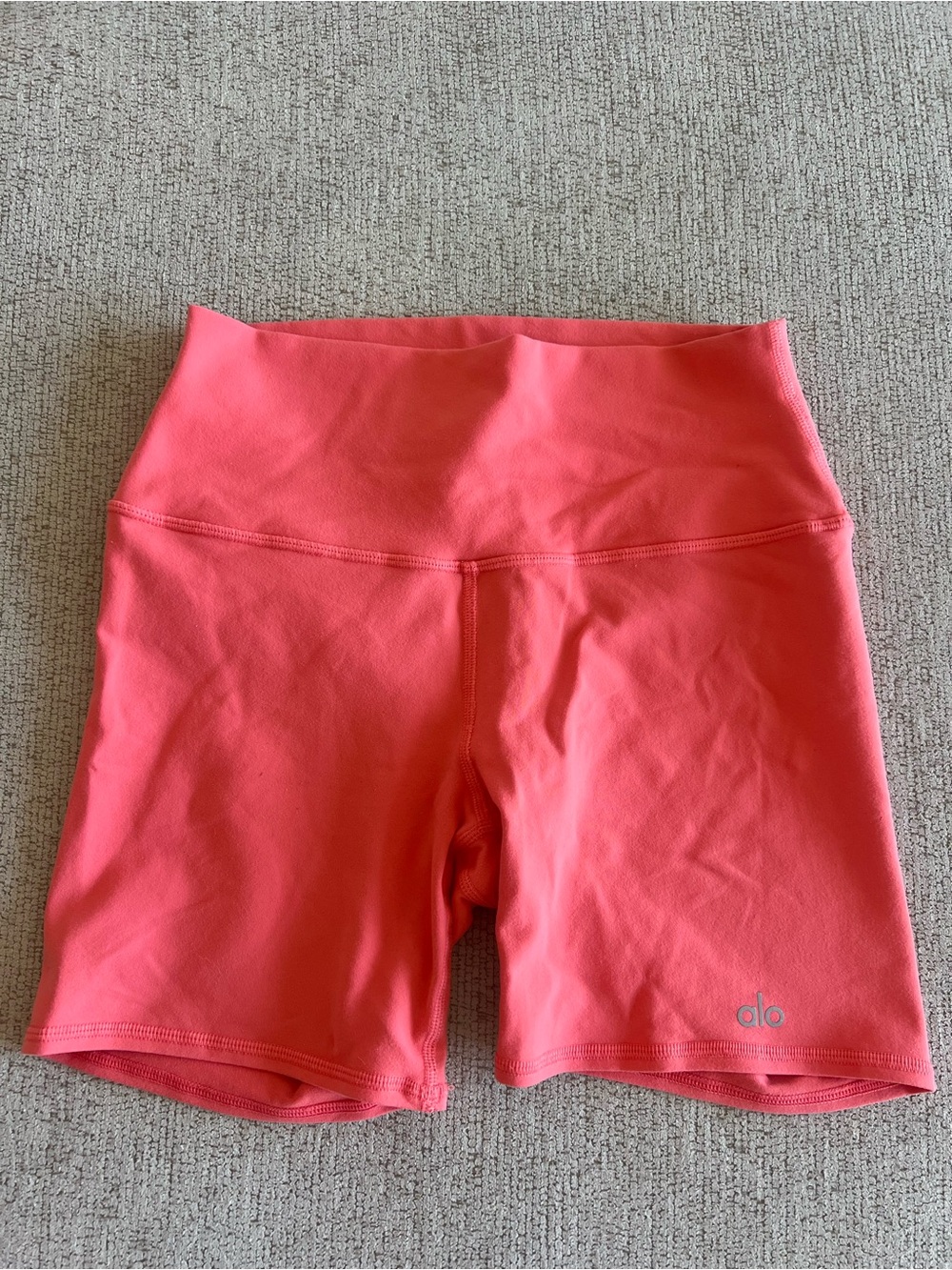 ALO Yoga High-Rise Coral-Pink Bike Shorts